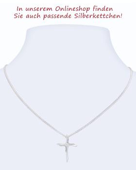 Preview: Kreuz Anhänger filigran m. Stein 18 x 26 mm 925 Silber