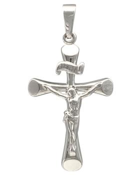 Kreuz Anhänger Kruzifix modern 25 mm 925 Silber