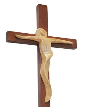 Preview: Wandkreuz aus Buchenholz 20 x 11 cm durchbrochen