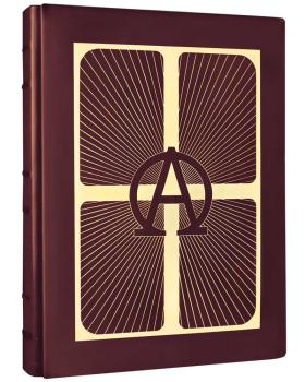 Preview: Lektionareinband Kunstleder braun mit Goldprägung A+O