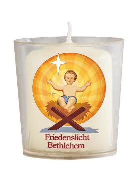 Preview: 50 Friedenslichter Bethlehem, Kerzen mit Lichterbecher