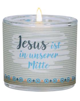 Glaswindlicht 6 cm, Jesus ist in unserer Mitte