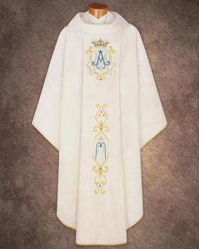 Marienkasel bestickter Mittelstab gold weiß, 130 cm lang