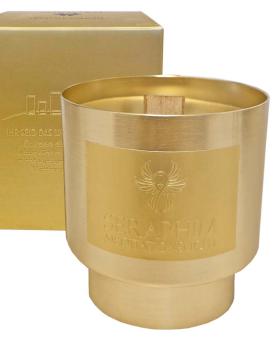 Preview: Meditationskerze handgearbeitet 8,5 x 9 cm