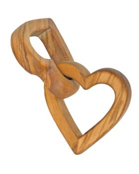 Herzen aus Olivenholz "Verbundene Herzen"