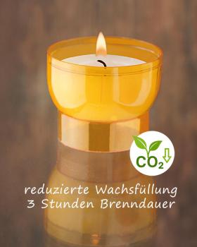 Votive lights with transparent polycarbonate cover, 50 mm Ø