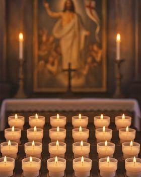 Preview: Votive lights with transparent polycarbonate cover, 47 mm Ø