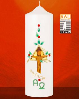 Osterkerze 225 x 70 mm "Hallelujah" Christuskorpus