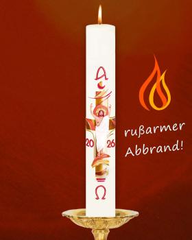 Osterkerze 600 x 80 mm RAL Kreuz der Auferstehung