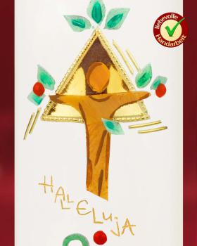Preview: Osterkerze 225 x 70 mm "Hallelujah" Christuskorpus