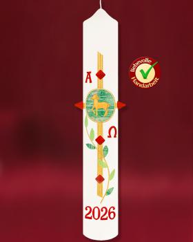 Preview: Osterkerze "Kreuz des Lebens" 400 x 60 mm