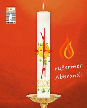 Preview: Osterkerze "Rankenkreuz" mit Nägeln 600 x 80 mm