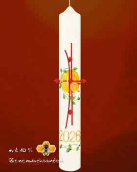 Preview: Osterkerze "Rankenkreuz" mit Nägeln 600 x 80 mm