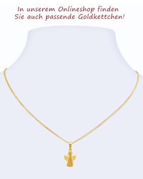 Preview: Engel Anhänger schlicht 10 mm x 12 mm 9 ct Gold 375