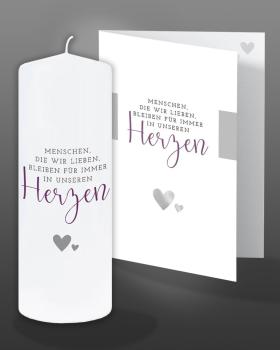 Trauerkerze 150 x 60 mm "viel zu kurz und doch für immer"