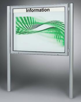 Preview: Stand consisting of 2 aluminum rectangular pipes, 80 x 40 mm