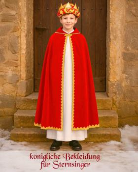 Preview: Sternsingermantel Samt rot, Größe M, Länge 105 cm