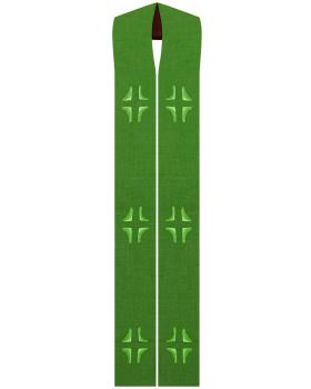 Priesterstola mit gesticktem Kreuz, grün 135 cm lang