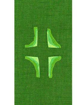 Preview: Priesterstola mit gesticktem Kreuz, grün 135 cm lang