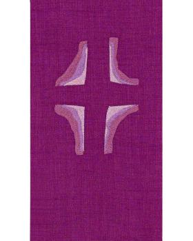 Preview: Priesterstola mit gesticktem Kreuz, violett 135 cm lang