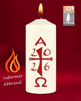 Preview: Osterkerze 120 x 60 mm A + O mit Jahreszahl