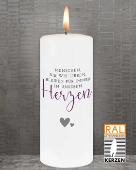 Preview: Trauerkerze 150 x 60 mm "viel zu kurz und doch für immer"