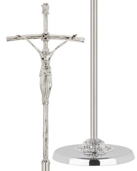 Vortragekreuz - Papstkreuz 50 x 24 cm versilbert glänzend