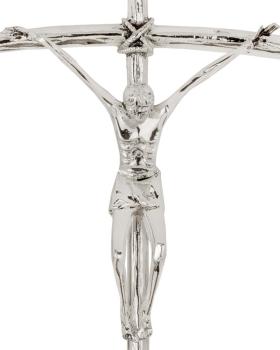 Preview: Vortragekreuz - Papstkreuz 50 x 24 cm versilbert glänzend