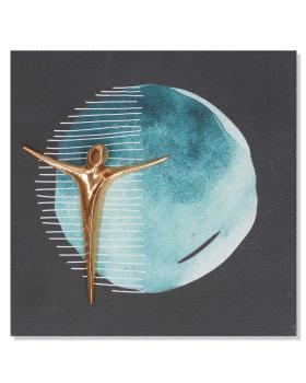 Schieferrelief "Aufersthung" Korpus aus Bronze, 17 x 17 cm