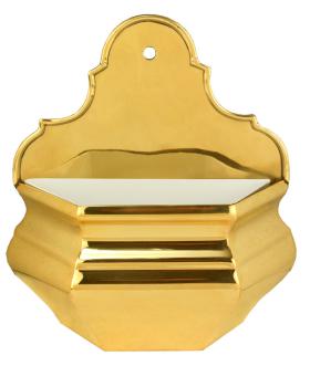 Weihwasser-Wandkessel Messing poliert