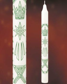 Christmas candle with decor 50 pcs. in box.