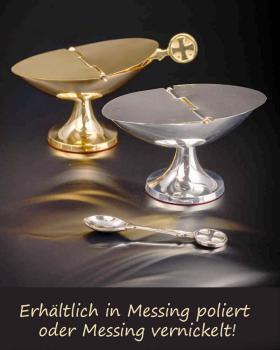Preview: Schiffchen Messing vergoldet, 7 x 13 cm mit Deckel