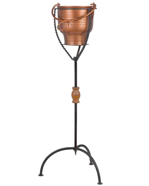 Ständer mit Weihwasserkessel verkupfert 80 cm hoch