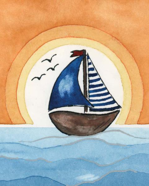 Kommunionkreuz 9 x 7 cm Buchenholz "Schiff"