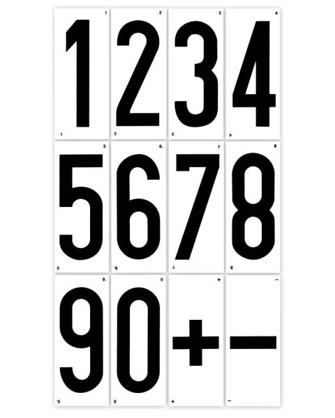 Liednummer 15,8x6,5 cm, 10 Stück in schwarz beidseitig