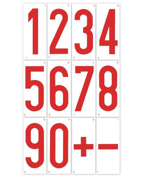 Liednummer 15,8 x 6,5 cm, 10 Stück in rot beidseitig