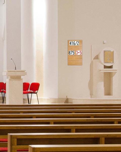 Liednummer 15,8 x 6,5 cm, 10 Stück in rot beidseitig