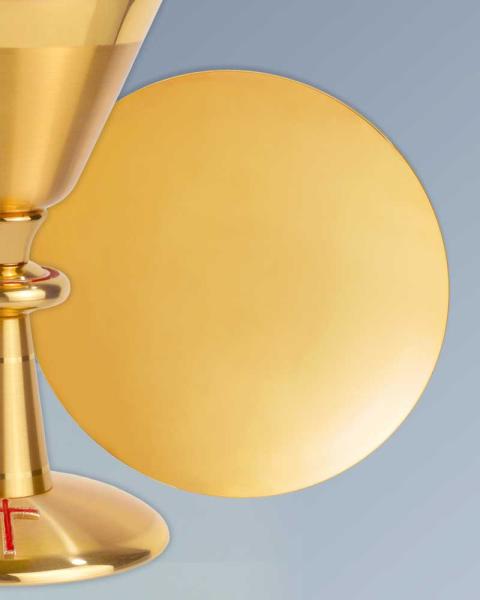 Kelch Patene konkav 16 cm Ø Messing vergoldet