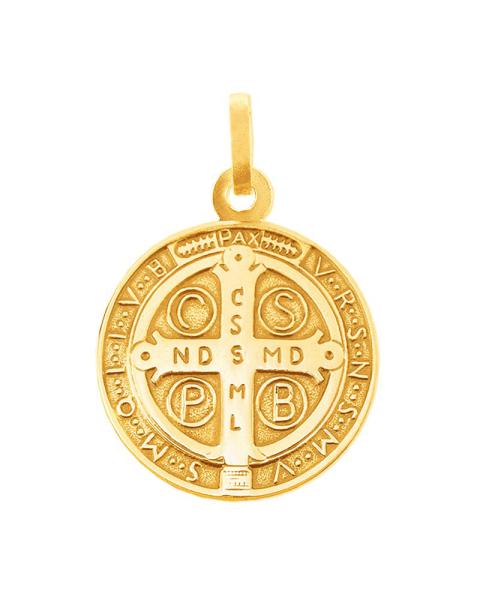 Benediktusmedaille 14 mm Ø 8 ct Gold 333