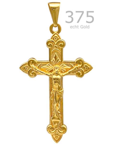 Kreuz Anhänger Kruzifix 16 x 25 mm 333 Gold