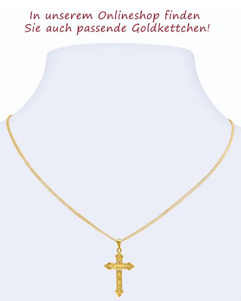 Kreuz Anhänger Double Gold Kruzifix 18 x 30 mm