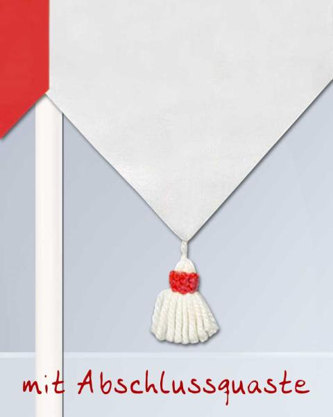 Bannerfahne 200 x 70 cm rot/weiß mit Quaste