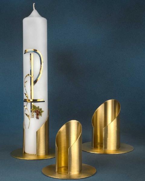 Brass candle holder for candles with 80 mm Ø