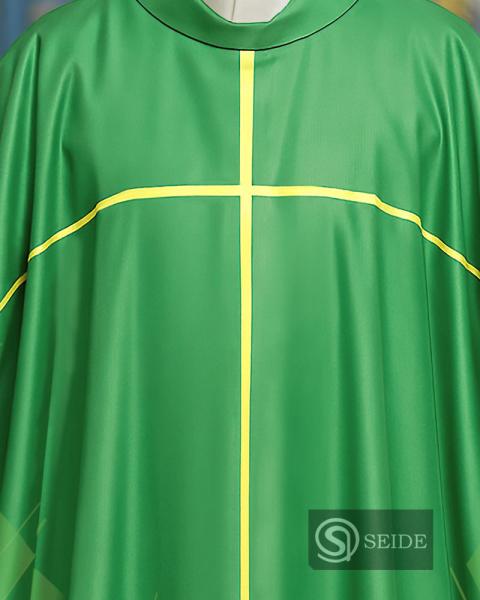 Kasel grün 130 x 145 cm mit Kreuz Ornamentik