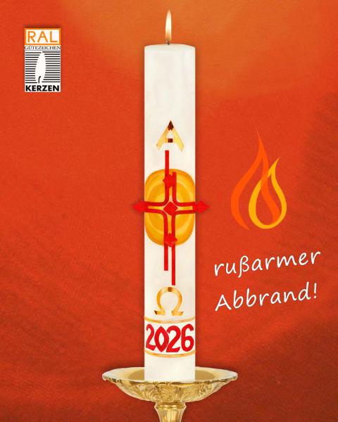 Osterkerze 600 x 80  mm Ostersonne mit Nägeln