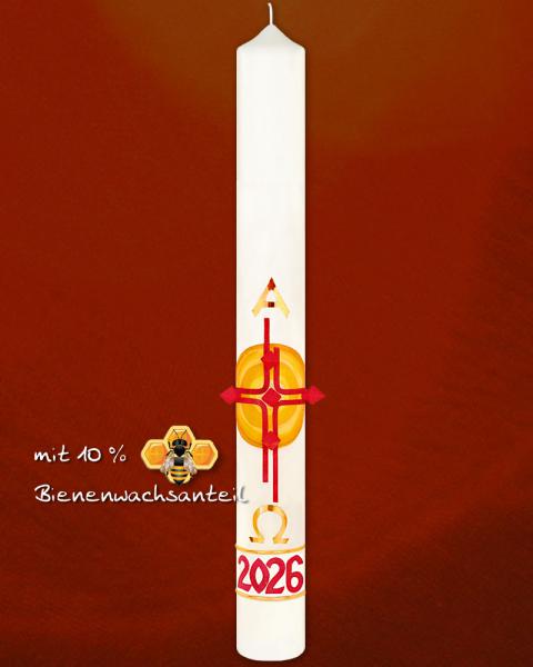 Osterkerze 600 x 70  mm "Ostersonne" mit Nägeln