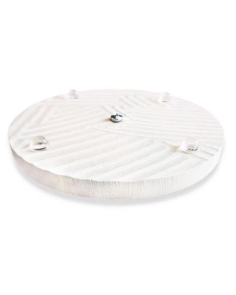 Kerzenleuchter aus Kalkstein mit Eukalyptusdekor