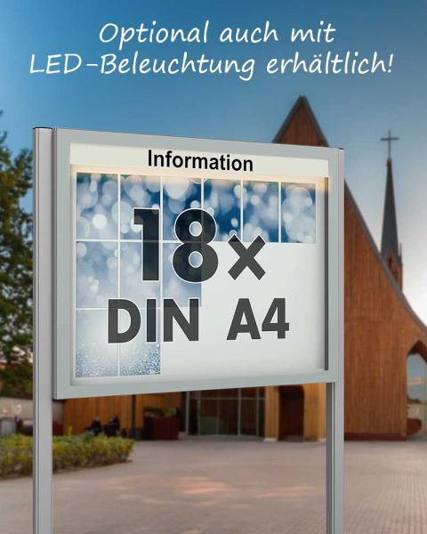 Stand consisting of 2 aluminum rectangular pipes, 80 x 40 mm