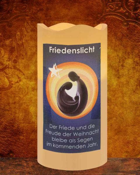 4 LED Kerzen Echtwachs "Friedenslicht" 130 x 68 mm