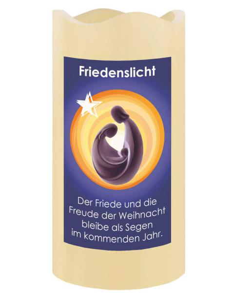 4 LED Kerzen Echtwachs "Friedenslicht" 130 x 68 mm